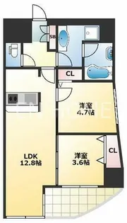 グラシア堺筋本町【4階】の間取り
