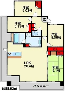 リヴィエールソフィア清滝【8階】の間取り