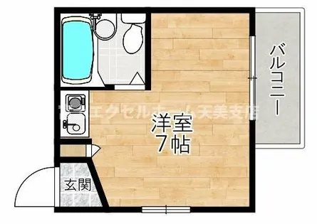 ベルエール天美【5階】の間取り