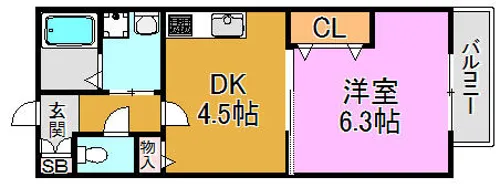 ヴァロンドール中野【2階】の間取り