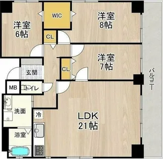 CITY SPIRE難波WESTⅡ【6階】の間取り