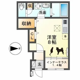 ウエストウイングⅣ【1階】の間取り