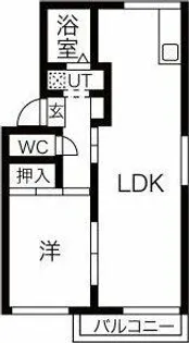 アーバンライフ岡田【201号室】の間取り