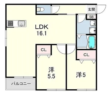 新築プライム神戸垂水【3階】の間取り