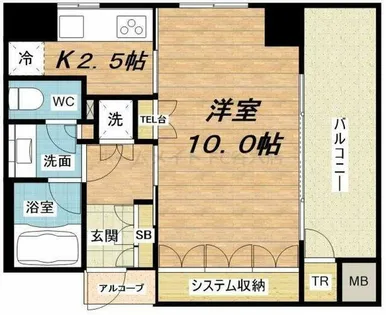 ヴァンデュールアッシュ南船場【6階】の間取り