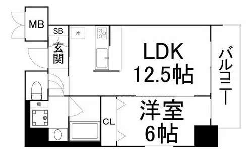 ラクラス本町東【6階】の間取り