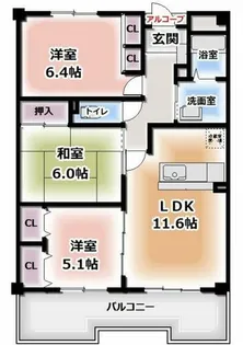 コモド【3階】の間取り