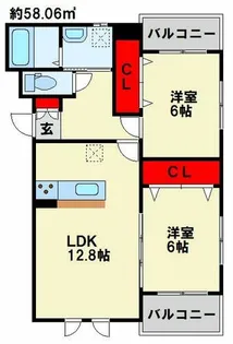 プライムスクエア【101号室】の間取り