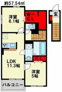 アーク・アン・シエル【2階】の間取り