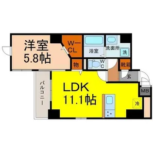 ポルタニグラサウス【2階】の間取り