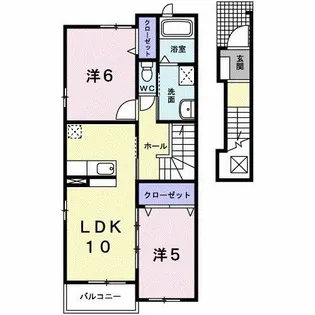 宇塚ハイツ【2階】の間取り