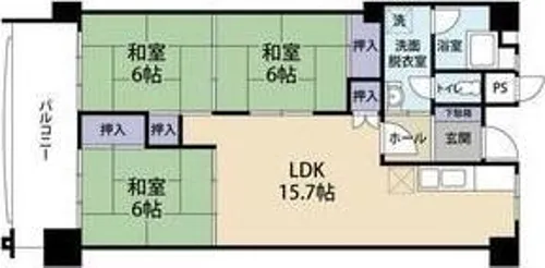 大阪マリンハイツ【4階】の間取り