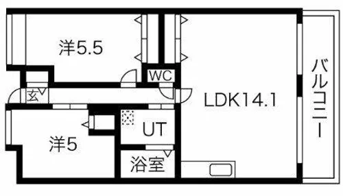阪神ハイグレードマンション12番館【6階】の間取り