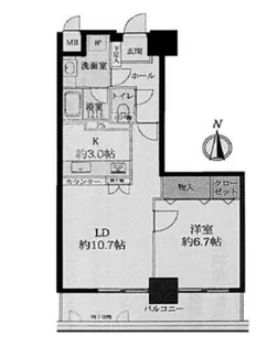 グランステート丸の内【4階】の間取り