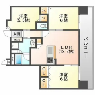 大阪府大阪市東淀川区相川3丁目【マンション】の間取り