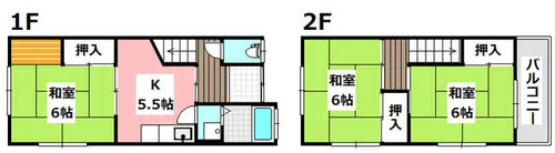 大阪府茨木市水尾4丁目【テラスハウス】の間取り