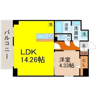 ウルフィエスタ徳川【4階】の間取り