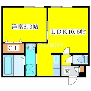 アマン北広島【2階】の間取り