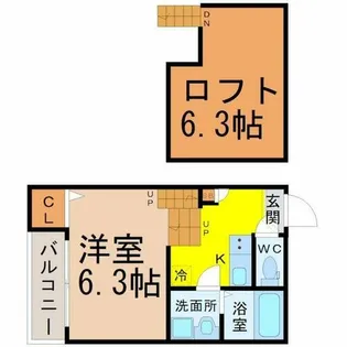 ソレイユ 中村日赤【1階】の間取り