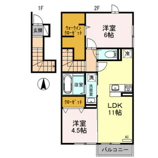 ノヴル ラフィーネ【2階】の間取り