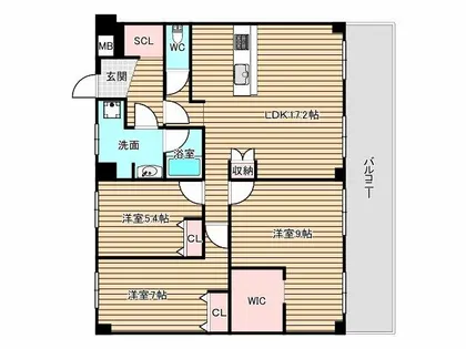 大拓ハイツ10【6階】の間取り