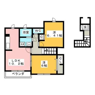 プロムナード郷中 B【2階】の間取り
