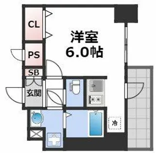 スプランディッド難波元町DUE【3階】の間取り