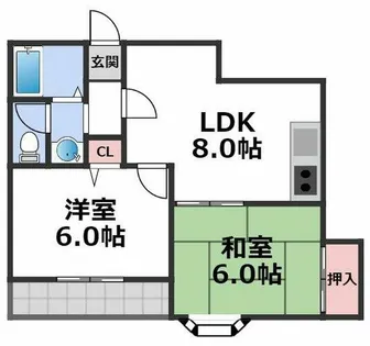 アーバンライフ巽【6階】の間取り