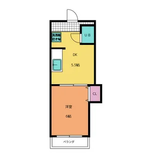 ハイツコスモス【1階】の間取り