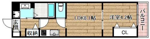 Gracias court 富田【206号室】の間取り