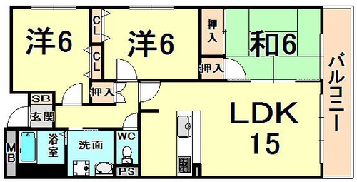 コンフォート南野【2階】の間取り