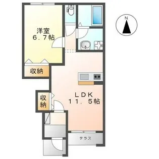 SUN BRIDGE KARASAKI【1階】の間取り