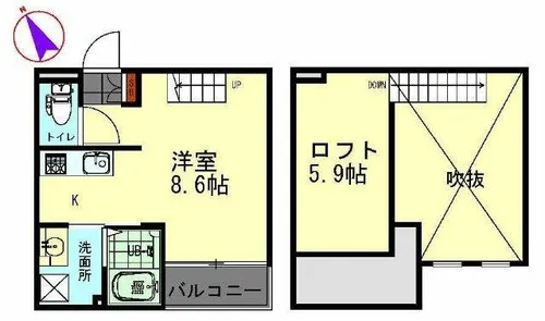 ソレイユ十王【2階】の間取り