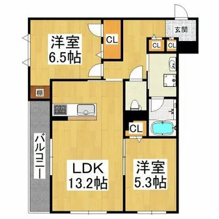 シャーメゾンジオ白鷺【2階】の間取り
