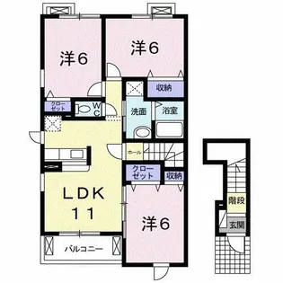 ブリーゼⅡ【2階】の間取り