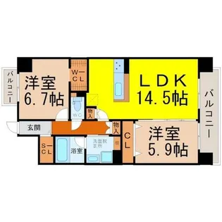 ラトゥール代官町WEST【11階】の間取り