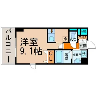 プレサンス金山グリーンパークス【6階】の間取り
