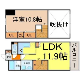 ラドーニ清水【8階】の間取り