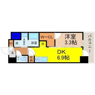 エステムコート名古屋新栄Ⅴラポール【6階】の間取り