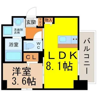 メイクスデザイン鶴舞【5階】の間取り
