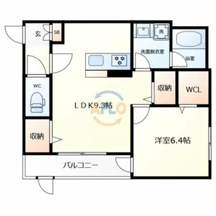 カシータ北三国ヶ丘【3階】の間取り