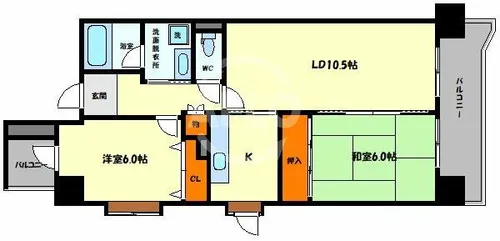 グレイスコート上本町【10階】の間取り
