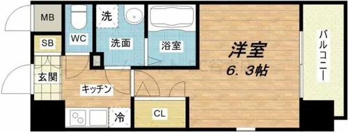 エスリード梅田グランノース【2階】の間取り