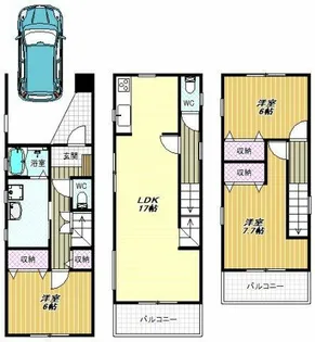 大阪府松原市天美北3丁目【一戸建】の間取り