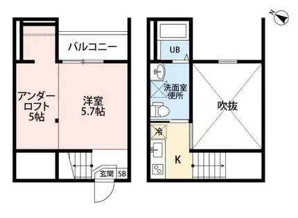 ロッククリスタル小木田【1階】の間取り