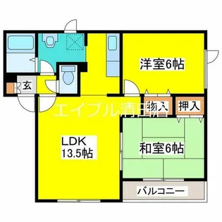 ハイセレール平岡【102号室】の間取り