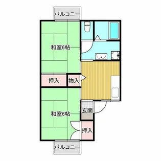 メゾンしゃらの木【1階】の間取り