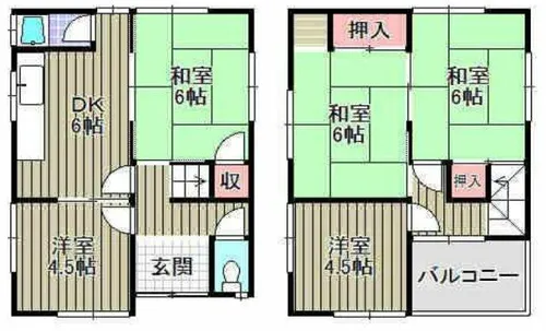 大阪府堺市西区草部【一戸建】の間取り