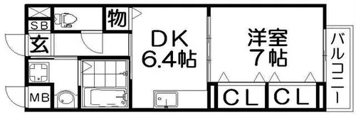 アベリア高倉【1階】の間取り