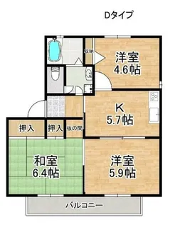 グランソレイユA・B・C棟【2階】の間取り